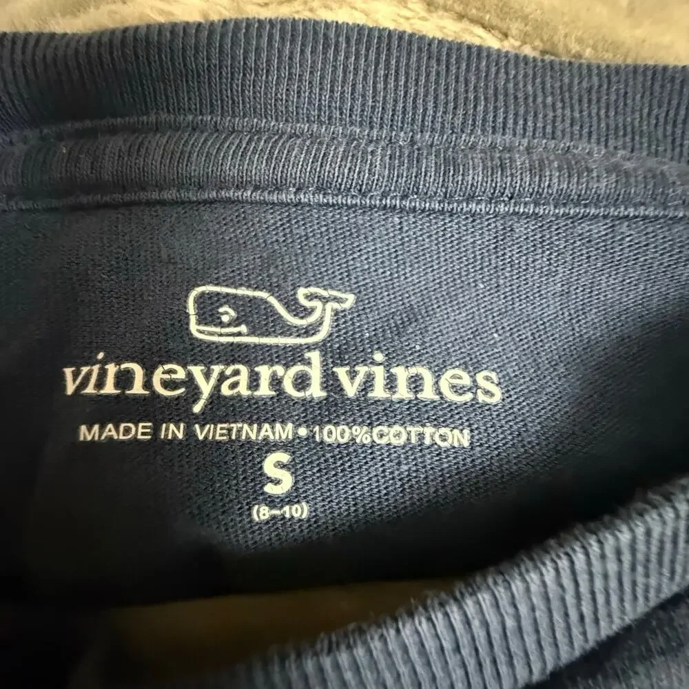 Vineyard Vines Long Sleeve Navy Blue T Shirt St Patricks Day Boys Youth S 8 10